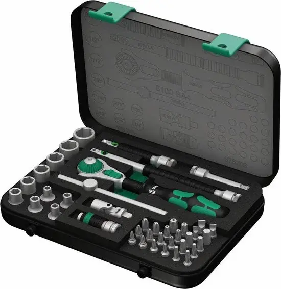 Wera 8100 SA 4 Zyklop 05003535001 Coffret de 41 douilles 1/4 pouce (6,3 mm) | Neuf