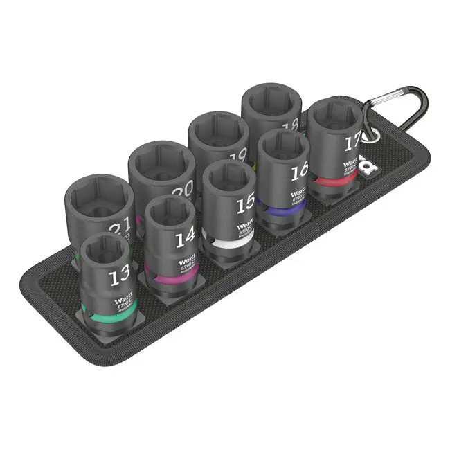 Wera Impaktor 1/2" Jeu de douilles hexagonales métriques