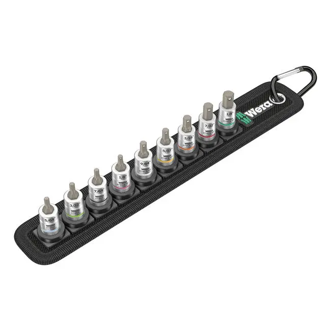 Wera Socket Belt with 1/4" Drive Hex Socket Bits US Sizes