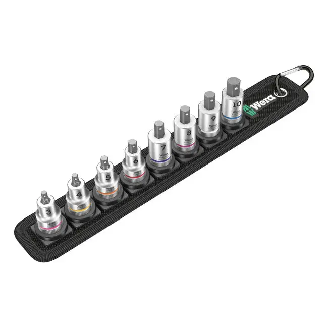 Wera Socket Belt with 3/8" Drive Hex Socket Bits Metric Sizes (ceinture de douilles avec douilles hexagonales 3/8" Drive)