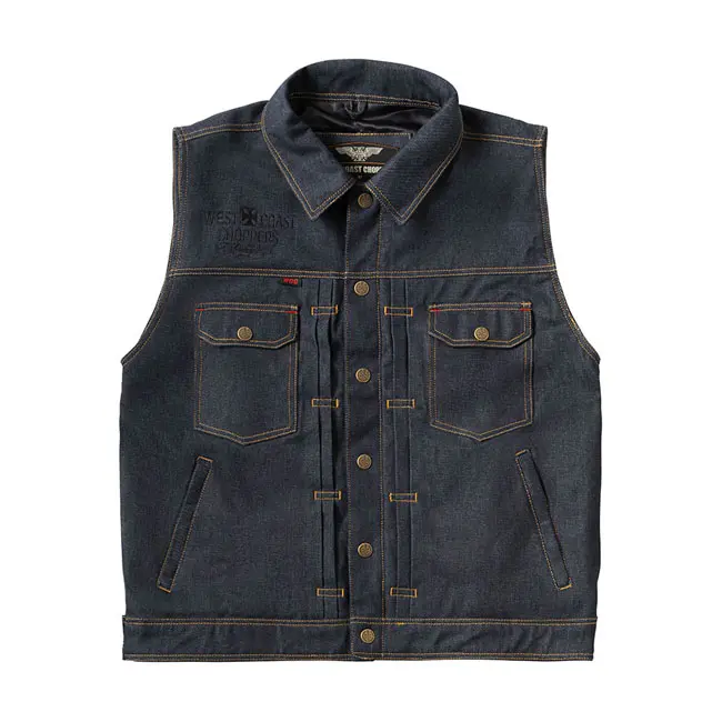 West Coast Choppers x 13 1/2 Dominator RAW Denim Motorcycle Vest