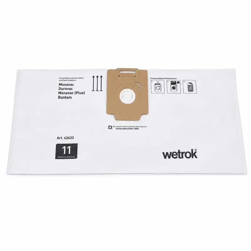 WETROK Comfort Monovac / Durovac sac filtre en non-tissé 11 litres, lot de 10 pièces