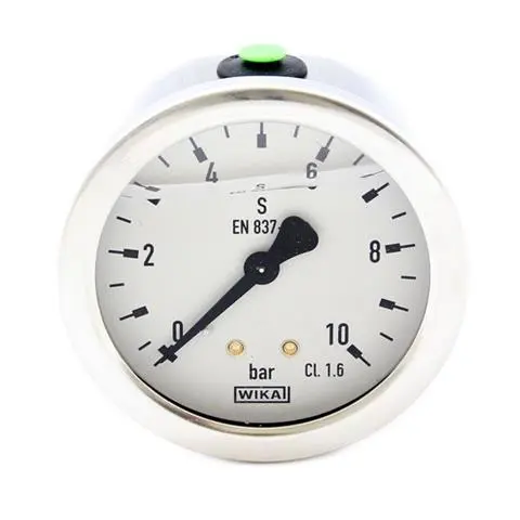 Wika Manomètre Glycériné 0 - 10 BAR - 63 MM INOX - Raccord Arrière...