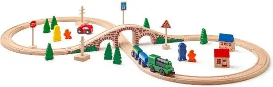 Woody Toys Train électrique en bois Locomotive - Nouveau Outlet