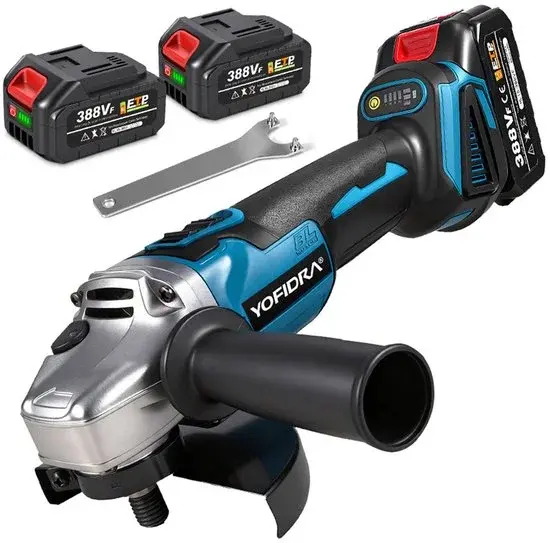 Yofidra Meuleuse d'angle 125mm sans fil 2x Batterie - Neuve Outlet